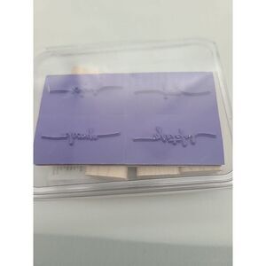 Stampin Up! Small Script Wood Mounted‎ Rubber Stamps Set of 4 UNMOUNTED